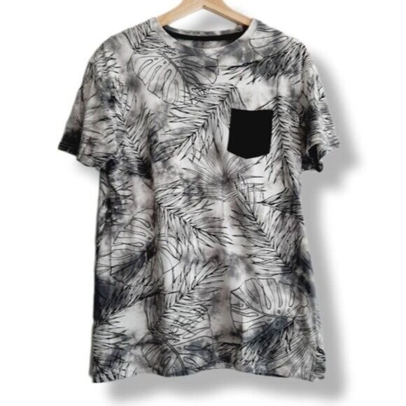 URBAN HERITAGE Crewneck T-shirt Tropical Leaf Print Tie-Dye Men's Sz M - Picture 1 of 9